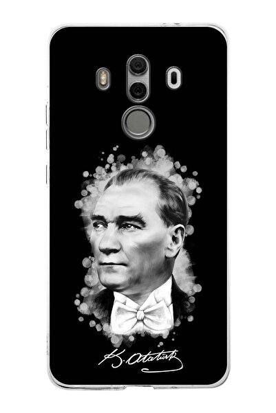 PrintiFy غطاء متوافق مع هاتف Huawei Mate 10 Pro مصنوع من السيليكون الشفاف بتص...