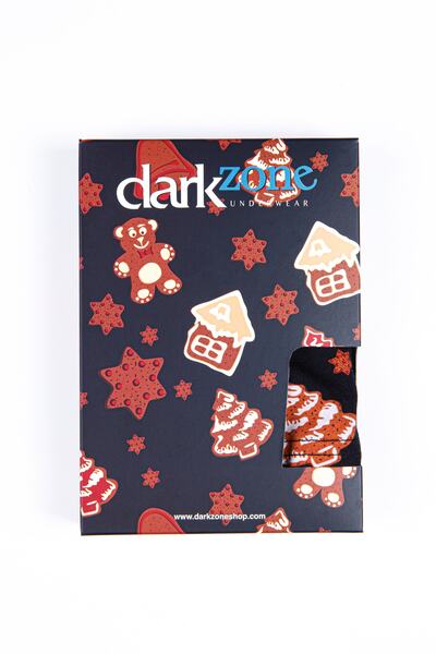 darkzone Men's Digital Printed New Year Figures Patterned New Year Boxer