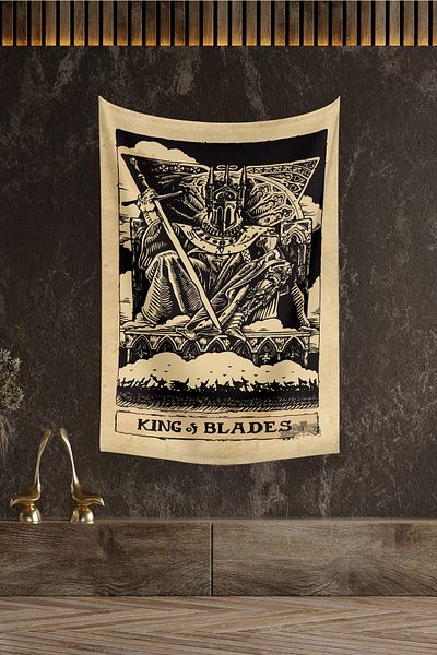 Vagonik Ταρώ Κάρτα King Of Blades Μοκέτα τοίχου 140x100 cm-70x100 cm