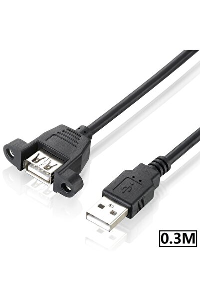 Alfais 4884 Usb Dişi Erkek Panel Tipi Data Uzatma Kablosu 0.3m 30cm
