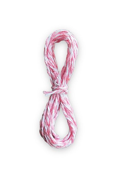 alfa tasarım atölyesi Gift Packing Rope, Ornamental Rope - 3 Meters - Pink White Color
