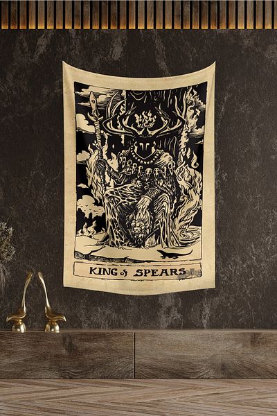 Vagonik Carte de tarot King Of Spears Covor de perete 140x100 Cm-70x100 Cm