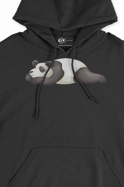 Cix Hanorac negru cu imprimeu Sleeping Panda