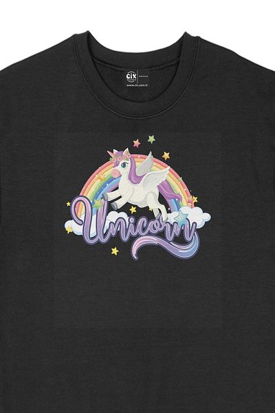 Cix Hanorac negru cu design Unicorn