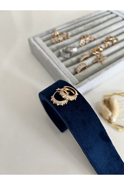 SU PERİSİ TAKI BİJUTERİ Gold Staple Hoop Earrings