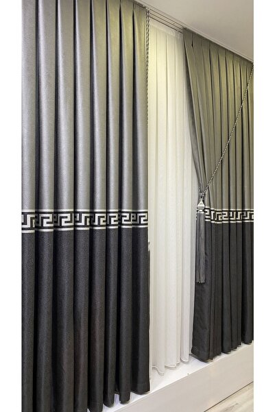 Fon Dünyası Panel Background Curtain Anthracite Gray (single Wing)