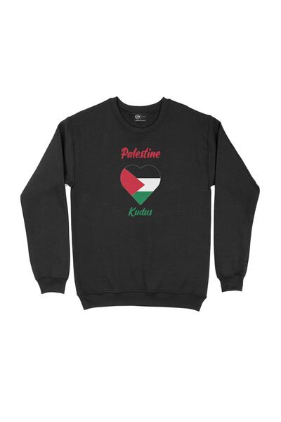 Cix القدس فلسطين العلم القلب البلوز الأسود