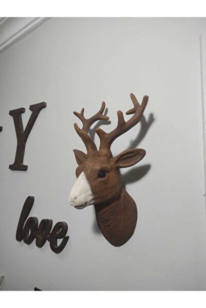 biomaxi plus Geyik Handmade Duvar Eskitme Geyikkafası Asilabilir Biblo 30 Cm ...