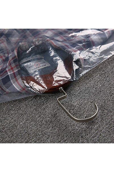 Palifix 10 Adet Askı Delikli Elbise Poşeti Kazak Ceket Takım Naylon Kılıfı Kıyafet Koruma Naylonu 60x90