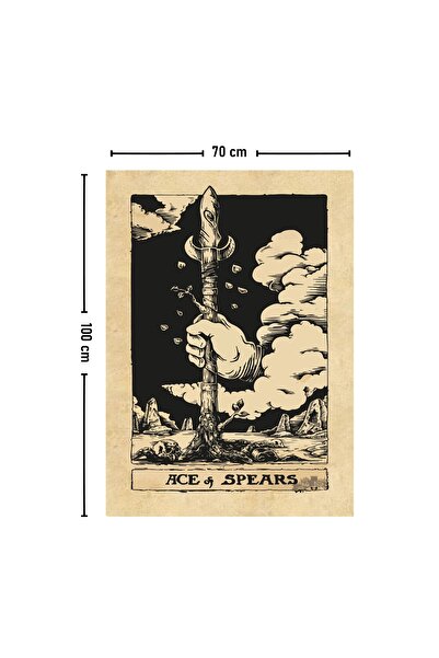 Vagonik Tarot Kartı Ace Of Spears Duvar Örtüsü Halısı 140x100 cm-70x100 cm
