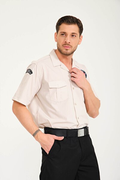 Cebi Güvenlik Yazlık Açık Gri Erkek Gömlek