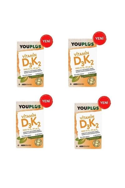Youplus Vitamin D3k2 - 1000 Iu Drops 20 Ml X 4 Pieces