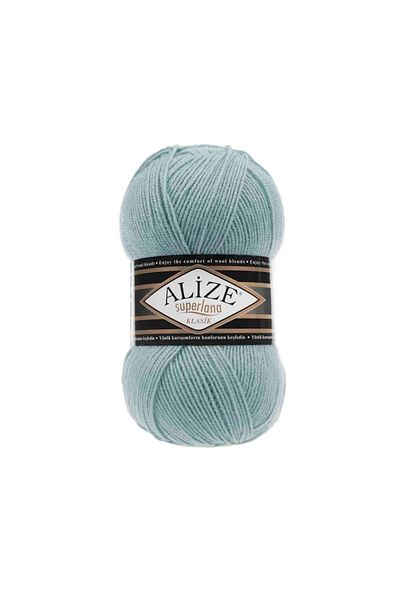 Alize Superlana Classic 463 Mint Vest Cardigan Sweater Yarn 25% Wool 100 Gr 280 Meters