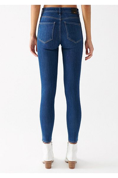 Ramrod Pantaloni de blugi skinny cu talie înaltă, albastru mediu, fără decolorare, pentru femei Mony Tess Gold (adunare)