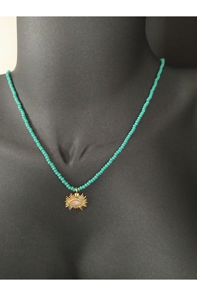 LUCK Turquoise Sand Beaded Necklace