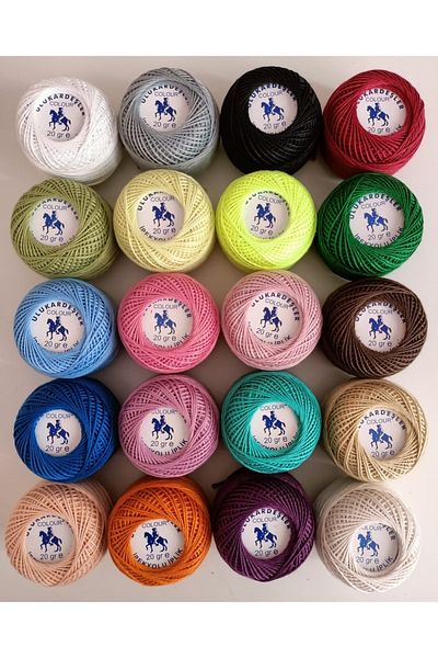 ULUKARDEŞLER İPEKYOLU Cotton Like Number 3 Punch Thread Set 3 (20 Colors X 20 Gr) Read the Description!
