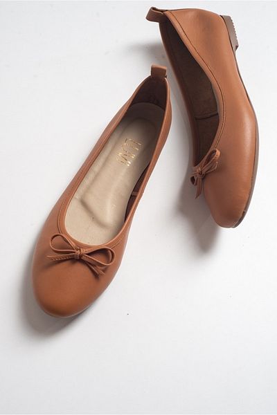 LuviShoes 01 Balerini de damă piele bronzată