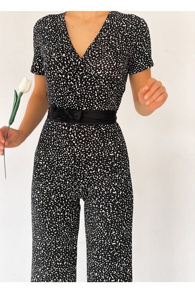 modakyra Salopetă cu model pentru femei Legend, cu picioare largi și curea în talie