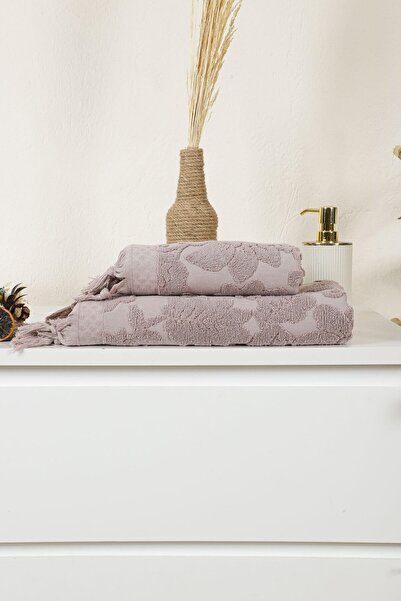 Mira Home Жаккардовий набір рушників для ванної кімнати з бахромою Soft Pamuklu Maria Grace