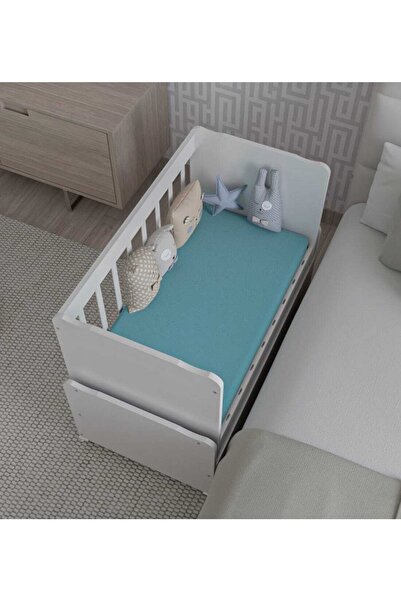 AZZURİ Home Anne Yanı Beşik Sallanır Bebek Beşik Iki Çekmeceli Ahşap Bebek Beşiği