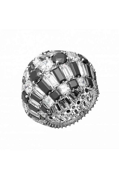 Swarovski 5615322 Ring Hyperbola: ring Black/rhs 55