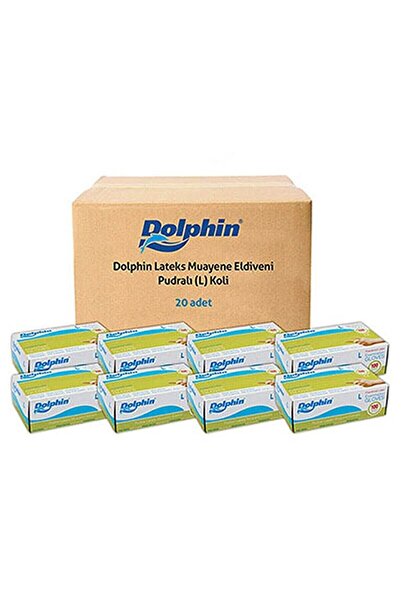 Dolphin قفازات لاتكس مسحوقة (لتر) 20 قطعة × 100 قطعة (صندوق)