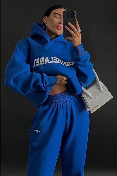 AFROGİYİM Set de trening oversize imprimat pentru damă
