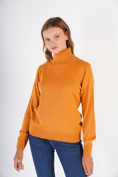 Trist Star سترة تريكو نسائية برتقالية 100% من القطن العضوي بياقة مدورة Trist-...