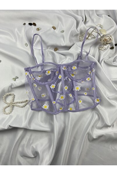 Genel Markalar PAPATYA DESENLİ LİLA BALENLİ KORSE