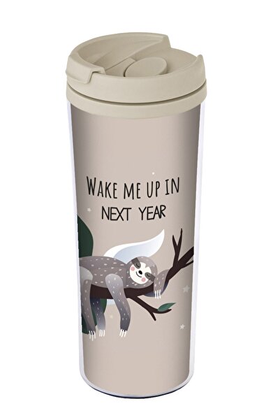 ALLMUG Yılbaşı Lazy Animal 380 Ml Termos Kupa