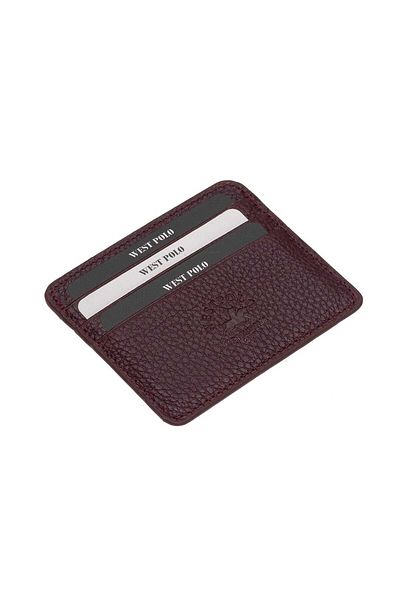 By Hakan West Polo 49 Γνήσιο Δερμάτινο Unisex Cardholder Claret Red
