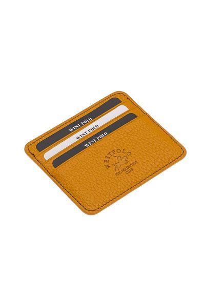 By Hakan West Polo 49 Γνήσιο Δερμάτινο Unisex Cardholder Mustard