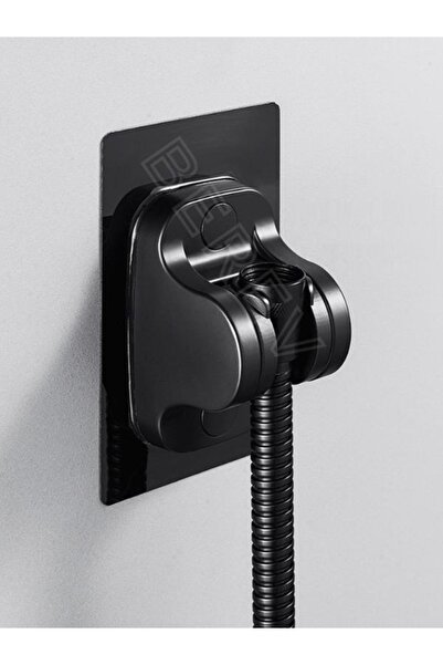 Berev Yapışkanlı Duş Başlığı Askısı Mafsal Siyah