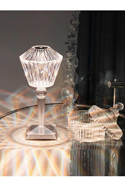 Butfulake Projeksiyon Masa Lambası Led Sensör Usb Şarjlı Masa Lambası Bar Res...