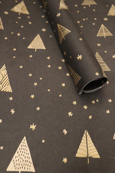 demontecraft Black Gold Large Pine Tree Packaging Paper 70*100 Cm 5 Pieces Not Pelur
