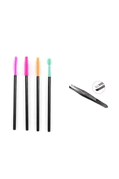 nascita 4-Piece Silicone Eyebrow and Mascara Set + Steel Silver Tweezers C04