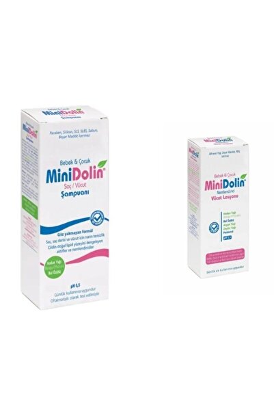 Dermadolin Minidolin Bebek & Çocuk Nemlendirici Vücut Losyonu 250 ml Minidolin Saç ve Vücut Şampuanı 250 ml