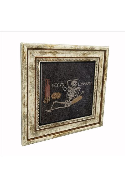 Sadrazam Be Cheerful, Live Your Life Skeleton Mosaic - Hatay Πίνακας από φυσική πέτρα με στάμπα 25cmx25cm Krt-144