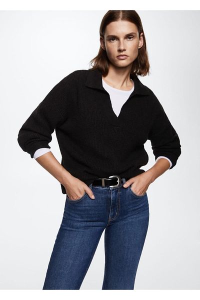 MANGO Woman Polo Collar Sweater