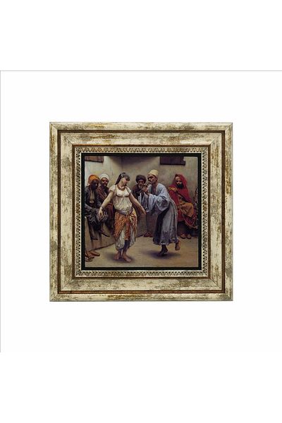 Sadrazam Dance at the Cafe in Cairo Jacques Baugnies Printed Natural Stone Painting 25 Cmx25 cm Krt-138