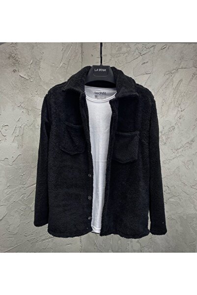 Baycombine35 Ανδρικό βελούδινο μπουφάν με μαύρα κουμπιά με λεπτομέρεια τσέπης