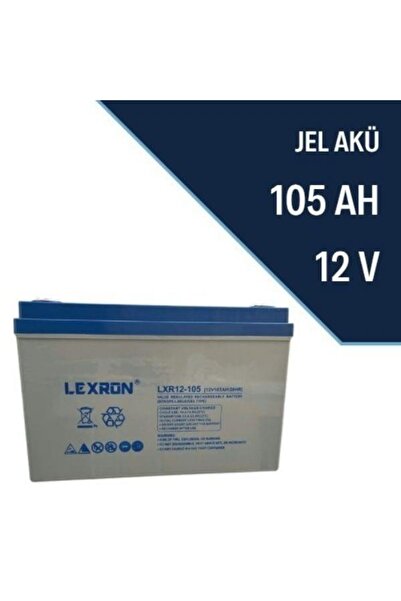 Lexron 12 Volt 105 Amper Jel Akü (ölçüler: 330x171x219 30.5 Kg)