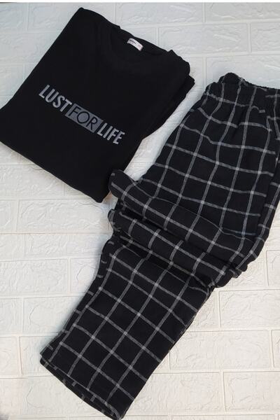 bigiyin Μαύρο ανδρικό κοστούμι πιτζάμα από φλις Φλις νυχτικό χειμερινό