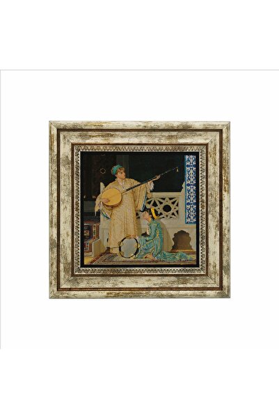 Sadrazam Două muzicieni, fete, Osman Hamdi Bey, pictură pe piatră naturală imprimată din 1880, 25cmx25cm Krt-126
