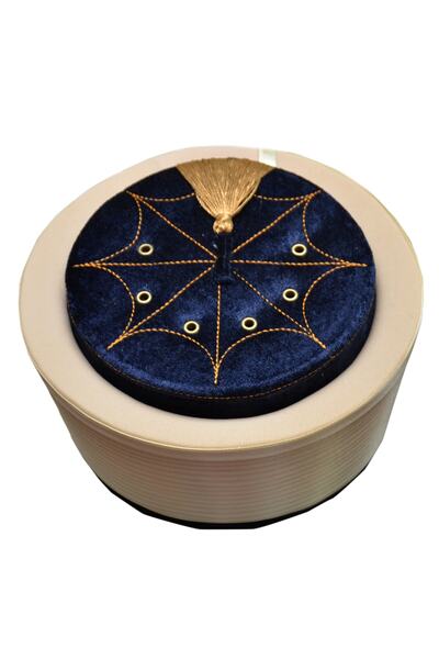 şahinbak Sarık,imam Sarık,fes,osmanlı Fesi,cami Material,navy blue Sarık,hat S135