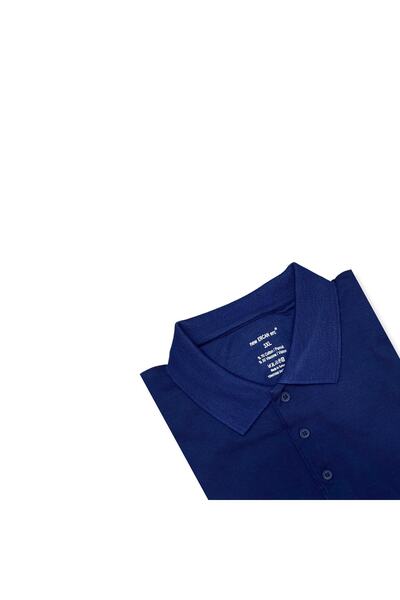 Sadık Collection Men's Large Size Polo Collar Combed Cotton Long Sleeve Pocket Sweater 1104