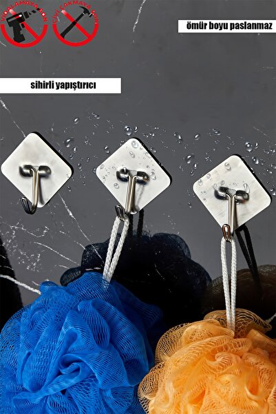 vipgross Kendinden Yapışkanlı Güçlü Çelik Paslanmaz Dikdörtgen Desen Duvar As...