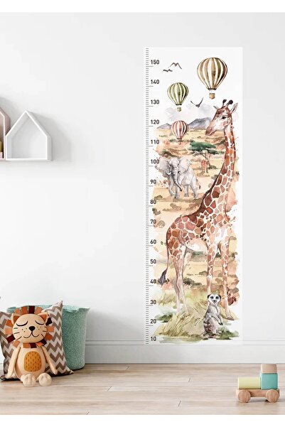 WALLHUMAN Africa Jungle Boy Ölçer Çocuk Odası Duvar Stickerı