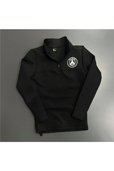 Combineman35 Scuba High Collar Half Zipper Tracksuit Diving Fabric Slim Fit Paris Printed