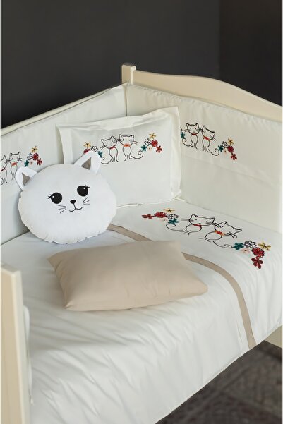 Kista Baby Park Yatak Bebek Uyku Seti Nevresim Takımı 70x110 Kitty Kahverengi